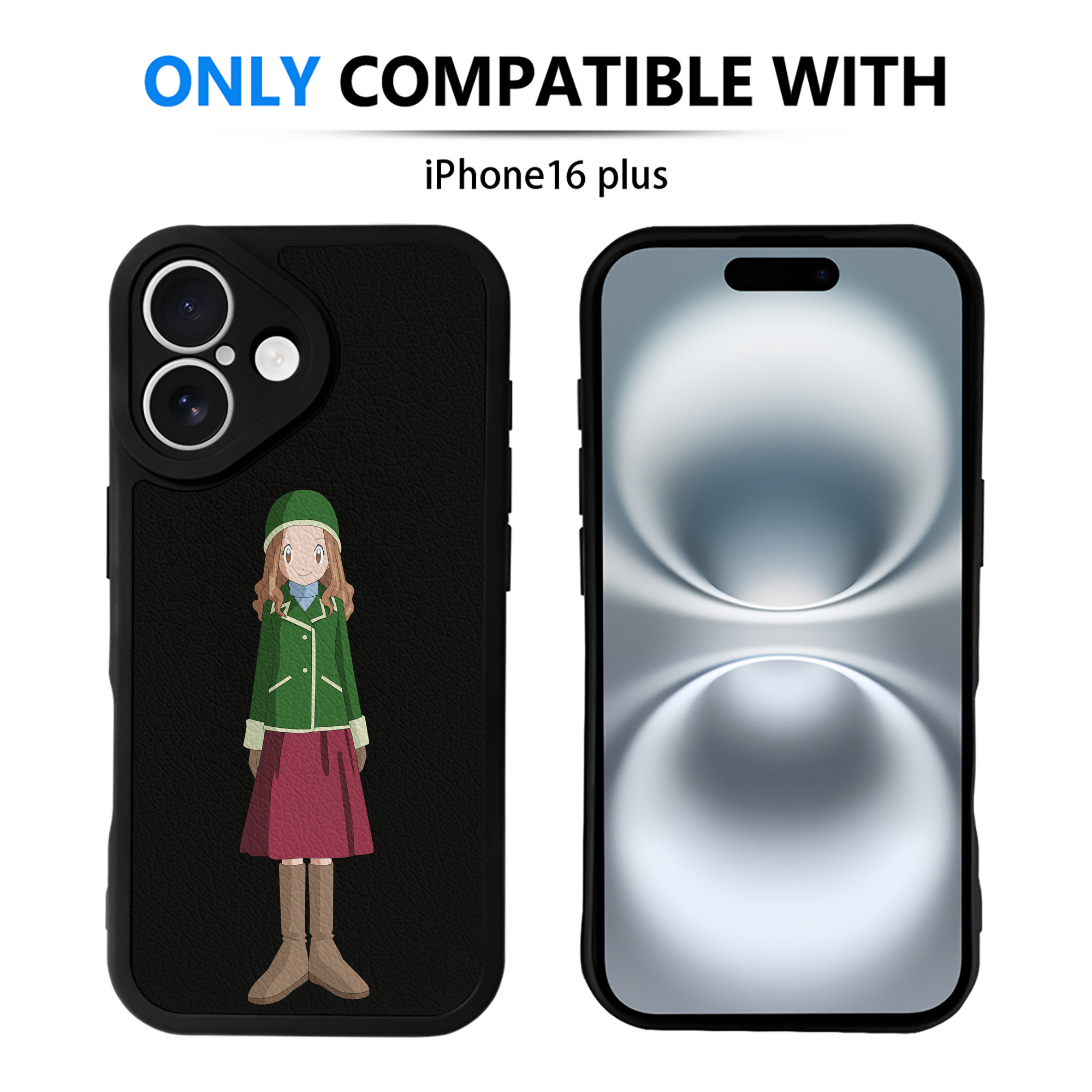 （画像用） Digimon デジタルモンスター/デジモン 【iPhone 16シリーズ対応】シリコンスマホケース（レザー調） 材質：シリコン